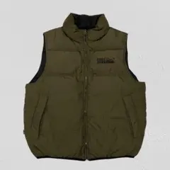 FIRST DOWN♡リバーシブルダウンベスト　メンズ　カーキ/ブラック　Mのサムネイル