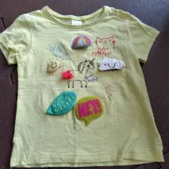ユニコーン刺繍の黄色Tシャツ　98cmのサムネイル