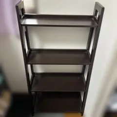 ダークブラウン木製4段ラック幅約63cm