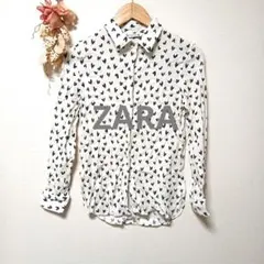 ZARA ザラ ハート柄 シャツ トップス 柄シャツ 総柄