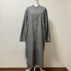 無印良品　ロングワンピース　ナチュラル　ギンガムチェック　春　綿100%