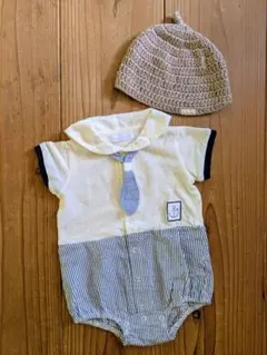 bebe べべ　ロンパース　70cm　tete a tete　どんぐり帽　セット