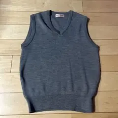 グレー Vネック ノースリーブ スクールベスト