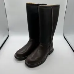 UGG ブラウンレザー ロングブーツ ファー裏地