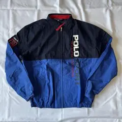 Sサイズ 90s 古着 POLO SPORT スウィングトップ 紺青 金丸印