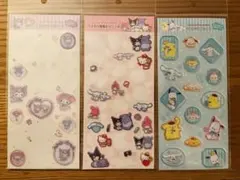 すりガラス風シール　サンリオ　クリアシール　 ラメ入り樹脂もりシール　国内正規品