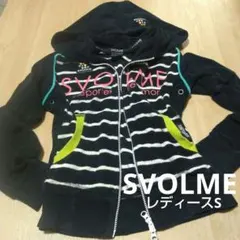 SVOLME ダブルジップ ストライプ フード/ワッペン付きパーカー y2kのサムネイル