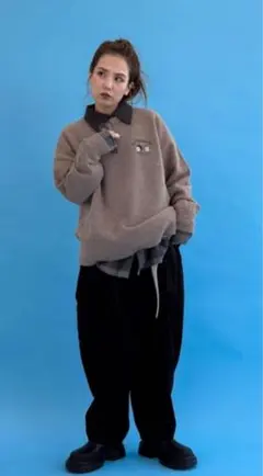 ニコアンド　[MODE NORM CORE]エンブロイダリーニットプルオーバー