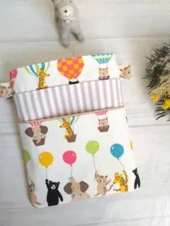 no.765　アニマル風船柄ナースポーチorオーガナイザー移動ポケット再販