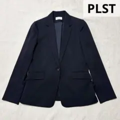 美品 PLST プラステ トリアセブレンド テーラードジャケット ネイビー