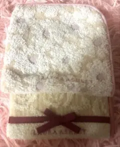 花柄リボン付きタオルハンカチ