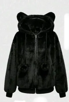 耳付き ファージップアップパーカー