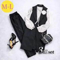 セレモニー3点セット ロングジレ M〜L ママスーツ 卒園式 卒業式 入学入園