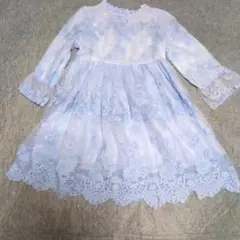 NINJXD 水色 レースドレス 120cmピアノ発表会結婚式お祝い