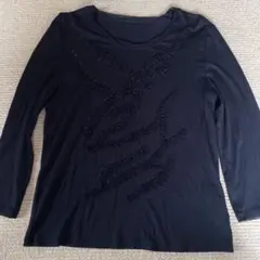 EVEX エベックス 長袖 フリル スパンコール 美品 黒のサムネイル