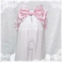 ♡ Princess rose パール付きフリルリボンカチューシャ pink ♡