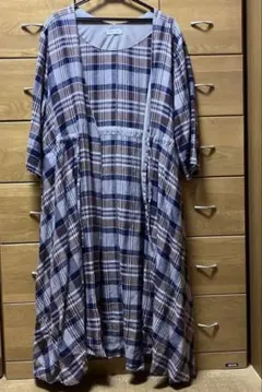 LEPSIM チェック柄 ロングシャツ