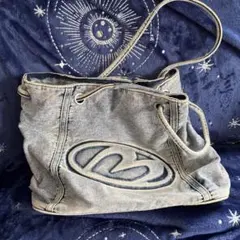 M ロゴ入りデニムトートバッグ