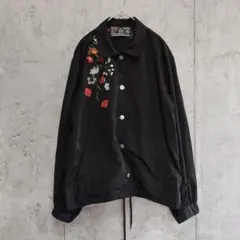 PAGEBOY 刺繍入り　コーチジャケット　ジャンパー　花柄　グレー　ナイロンのサムネイル