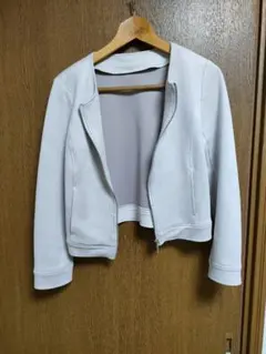 ノーカラージャケット ライトグレー