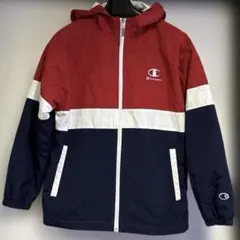 Champion フード付きジャケット レッド/ネイビー