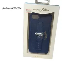 iPhone 7/8/SE2/SE3 ケース バックル ネイビー スマホカバー