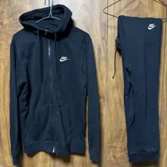NIKE（ナイキ）ブラック コットンポリ スウェットジャージセットアップ