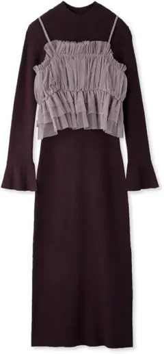 SNIDEL スナイデル チュール ニットワンピース