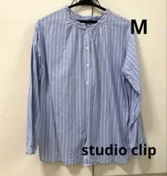 studio clip 2WAY シングルガーゼドビー襟袖フリルブラウス　M