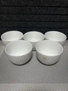 ★希少★ 前畑陶器 美濃焼 庫山窯 白磁旬彩 3寸 中鉢深型 5セット 未使用のサムネイル