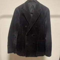 ブラック コーデュロイ ダブルブレストジャケット
