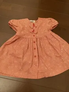 赤と白のチェック柄ワンピース