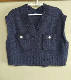 SHIPS ツイードニット Vネックベスト