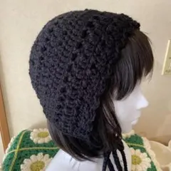ボンネット　ハンドメイド　バブーシュカ　ヘッドドレス　ニット帽