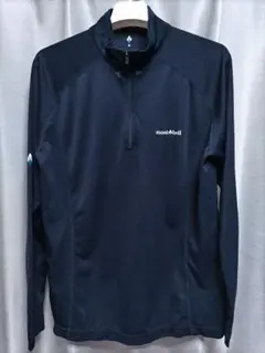 モンベル　ウィックロン　ロングスリーブ　ジップシャツ　ネイビー