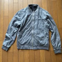 ZARA MAN スエード調 ボンバージャケット ブルーグレー