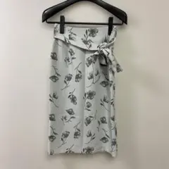 花柄 タイトスカート リボンベルト付きのサムネイル