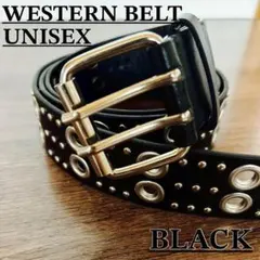 スタッズベルト 黒 ダブルピン Y2K 太ベルト　ユニセックス ロック系 個性派