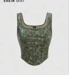 【SHEIN】ベロア花柄タンクトップ