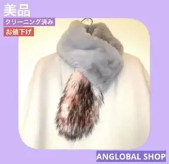 美品⚫︎エコファーストール⚫︎グレー×ピンク.ANGLOBALSHOPのサムネイル