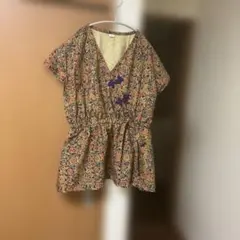 花柄チュニック　着物リメイク