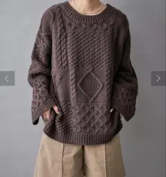 CIAOPANIC TYPY 【willow】　パッチワークケーブルニット