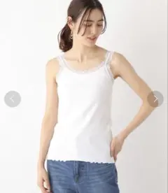 タグ付き未使用品　レースツキタンク ホワイトのサムネイル