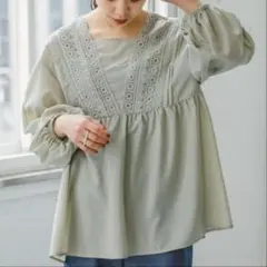 URBAN RESEARCH ITEMS◆レースギャザーブラウス◆L.KHK◆F