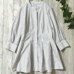 MKミッシェルクラン ストライプ柄チュニック 七分袖 36のサムネイル