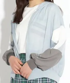 ピンクラテ　シアー　プルゾン フーディー　UV加工　Sサイズ