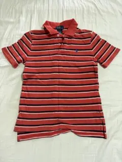 Polo Ralph Lauren 赤 ストライプ ポロシャツ　Mサイズ
