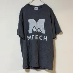 ★MTECH 【M】ロゴ Tシャツ ダークグレー カジュアル 半袖