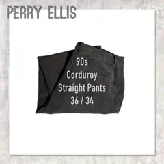 90s PERRY ELLISペリーエリスコーデュロイストレートパンツ36/34
