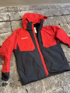 ☆DESCENTE レインウェア(カッパ) オレンジ ブラック - メルカリ
